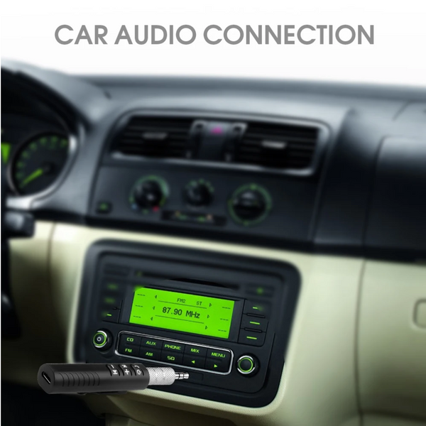 Car Bluetooth 3.5Mm Jack Hand Free Speaker Music Aux Black