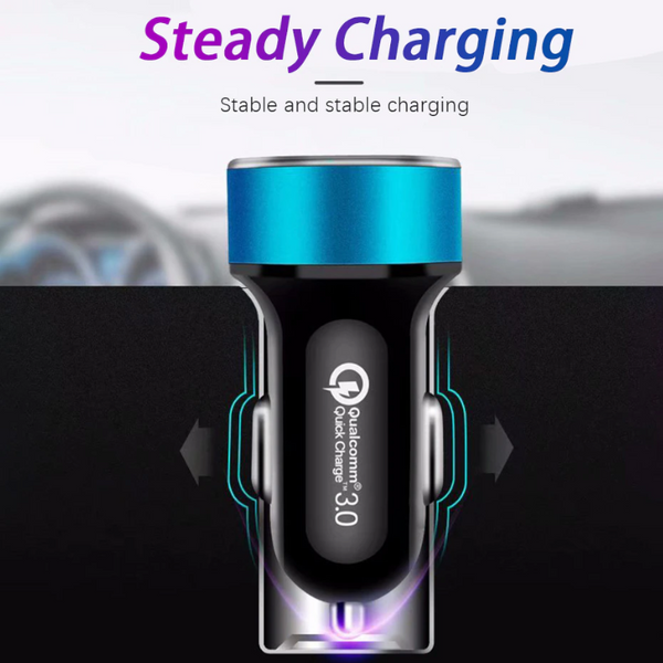Car Chargers Digital Dual Usb Quick 3.0 Fast Adapter