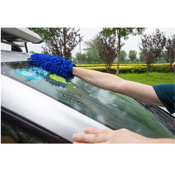 Car Household Cleaning Gloves Microfiber Premium Scratch Free Wash Mitt Blue