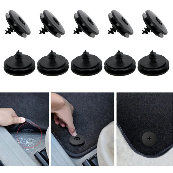 Car Floor Mat Fastening Clips Pack Of 10 For Attaching Anti Slip Mats Buckles Black Plastic Universal 3.55*2 Cm Suitable Most Floor Mats Carpets