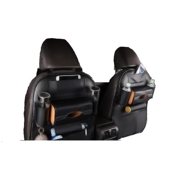 Car Seat Back Storage Bag Pu Leather Travel Organiser Car Organisers