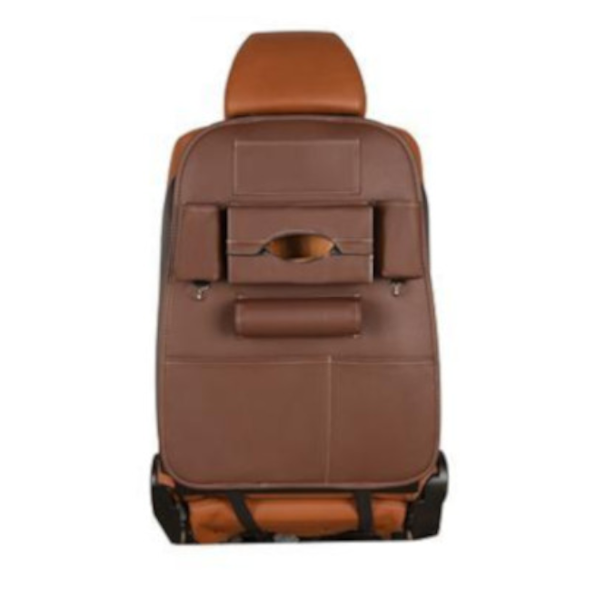 Car Seat Back Storage Bag Pu Leather Travel Organiser Car Organisers