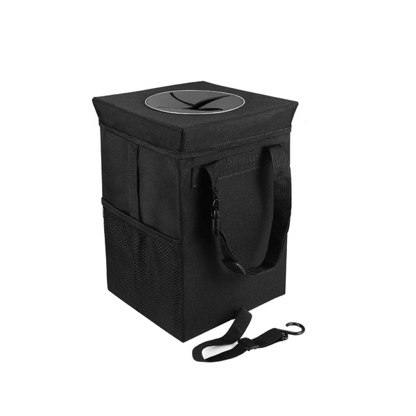 Car Trash Can With Lid Hanging Garbage Bag Storage Pockets Foldable And Portable Waterproof Organizer Large Rubbish Bins