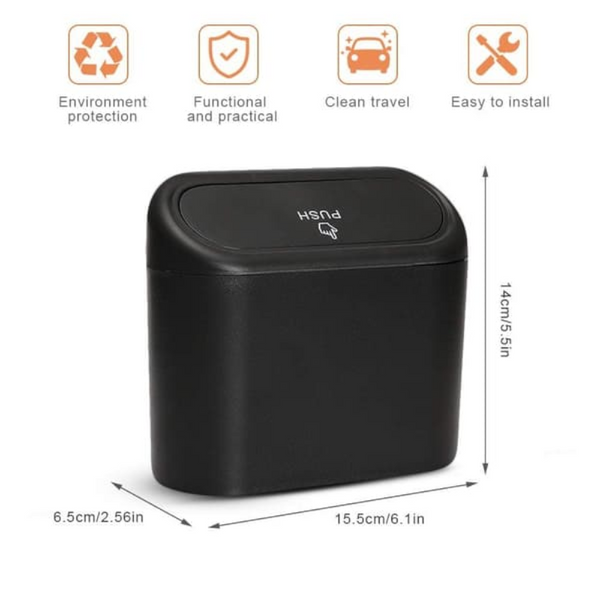 Car Trash Can Waterproof Hanging Storage Box With Lid 2 Pack Portable For \U0026 Office Rubbish Bins
