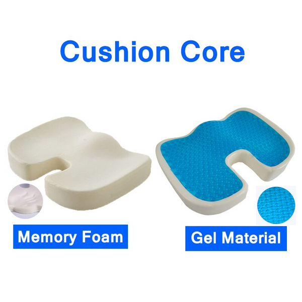 U Shape Seat Cushion With Removable Cover Cooling Gel Memory Foam Non Slip Ergonomic