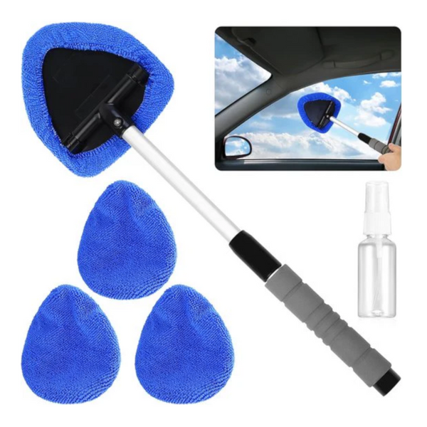 Car Cleaning Kit 5 Piece Tool Brush With Telescopic Handle 1 + 4 Blue Cloths 50Ml Spray Bottle Other Automotive Care Supplies