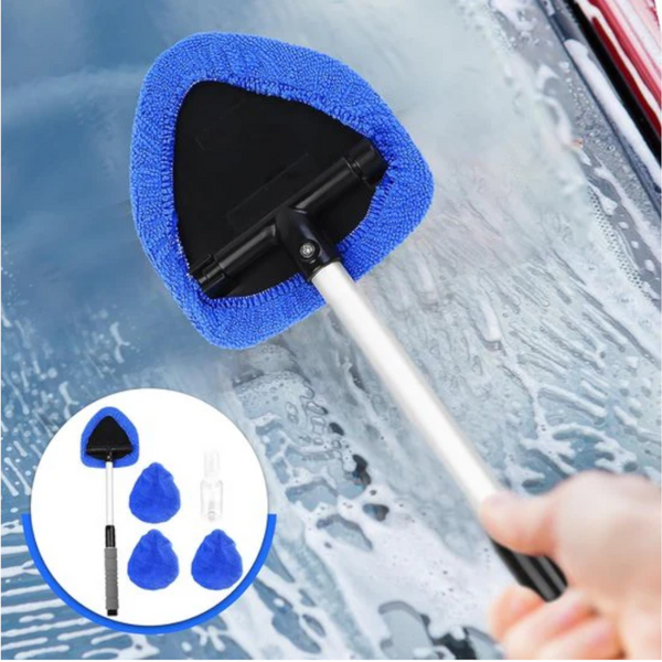 Car Cleaning Kit 5 Piece Tool Brush With Telescopic Handle 1 + 4 Blue Cloths 50Ml Spray Bottle Other Automotive Care Supplies