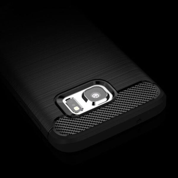 Carbon Fiber Brushed Silicone Phone Case For Samsung S7 Black