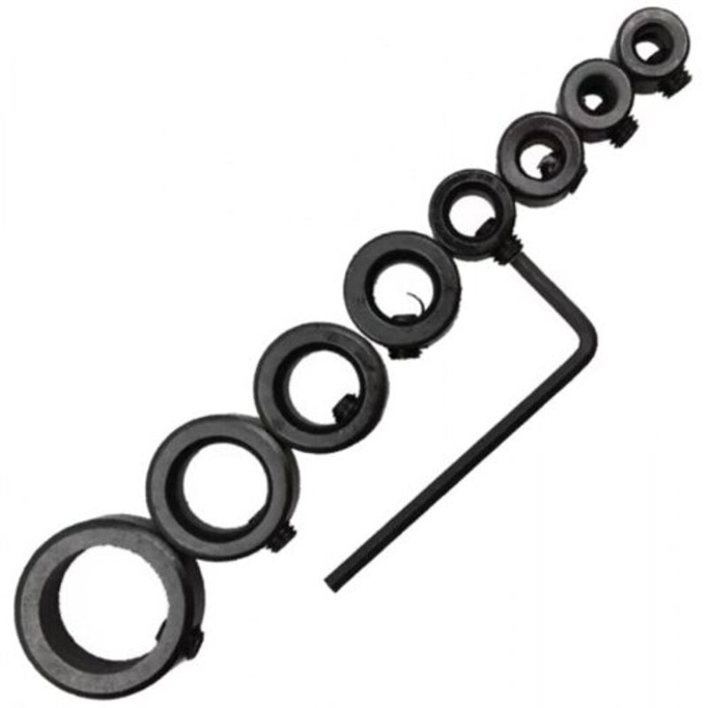 Carbon Steel Bit Limit Ring 9Pcs Black Drill Bits