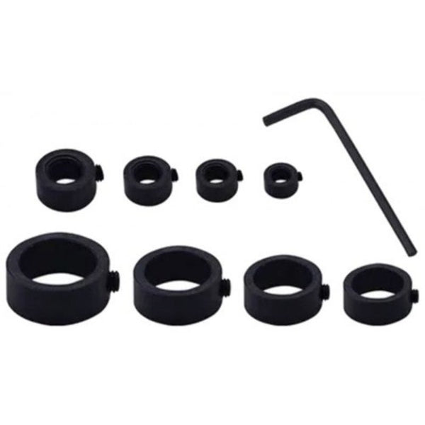 Carbon Steel Bit Limit Ring 9Pcs Black Drill Bits