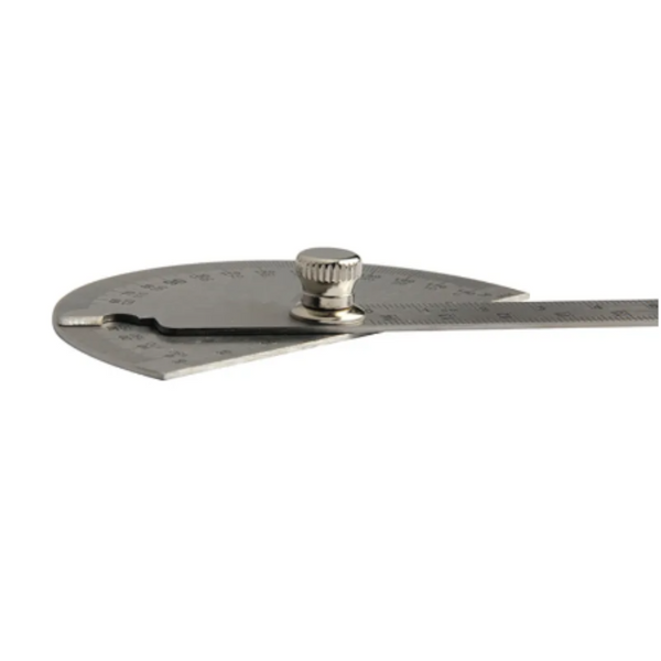 Protractors Carbon Steel Protractor Ruler 180 Degree Rotating Angle Round Head 10Cm Length Caliper