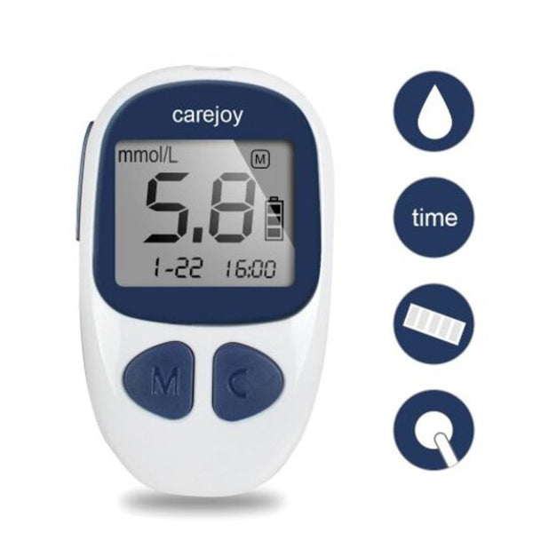 Digital Blood Glucose Monitor Diabetes Test Meter With 50 Strips Blue