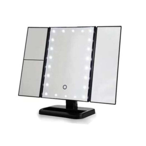 Three Folding Table 22 Led Lamp Luminous Makeup Mirror Cosmetic Black Makeup Mirrors