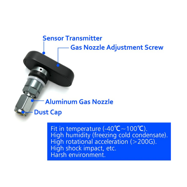 Careud M3 Th Wireless Tire Pressure Monitoring System Built In Sensor Set Black Tyre Accessories