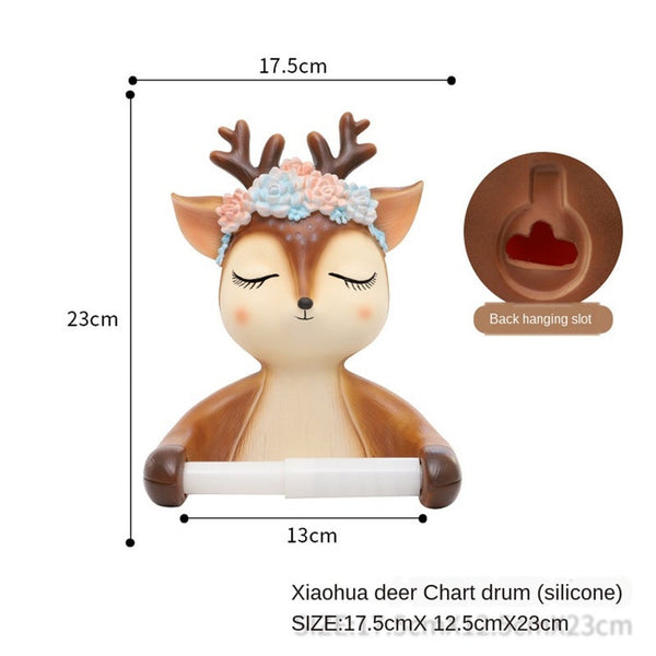 Cartoon Animal Toilet Paper Box Decorative Chart Drum Tissue Wall Hanging Toilet Paper Holders & Storage