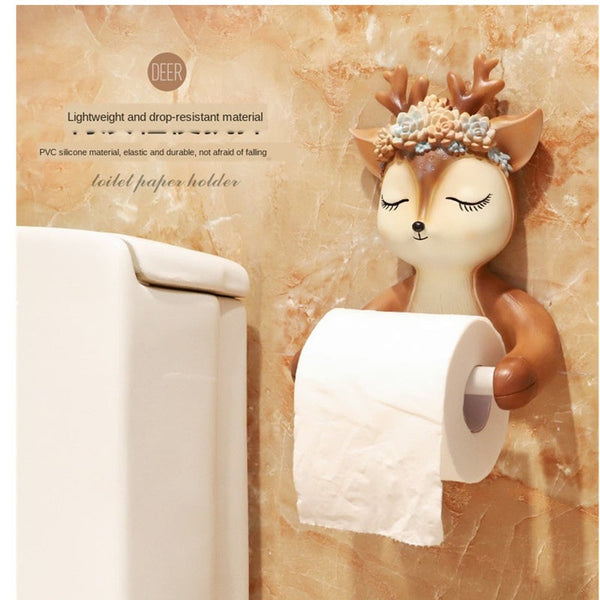 Cartoon Animal Toilet Paper Box Decorative Chart Drum Tissue Wall Hanging Toilet Paper Holders & Storage
