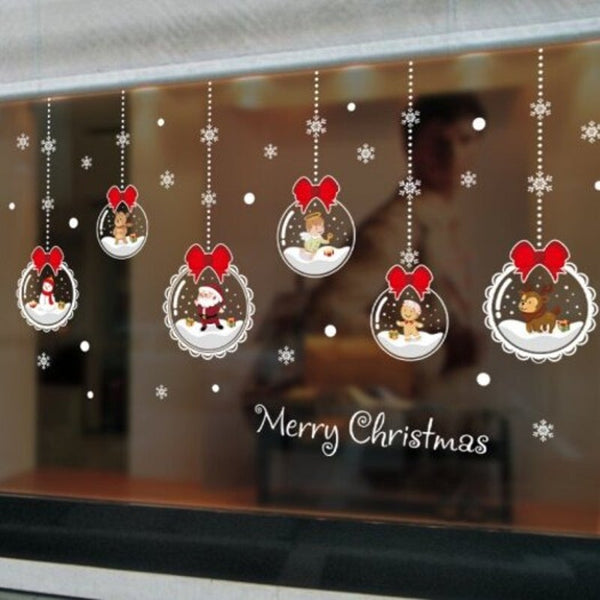 Cartoon Christmas Pvc Window Film Wall Sticker For Home Decoration Multi 60X45cm