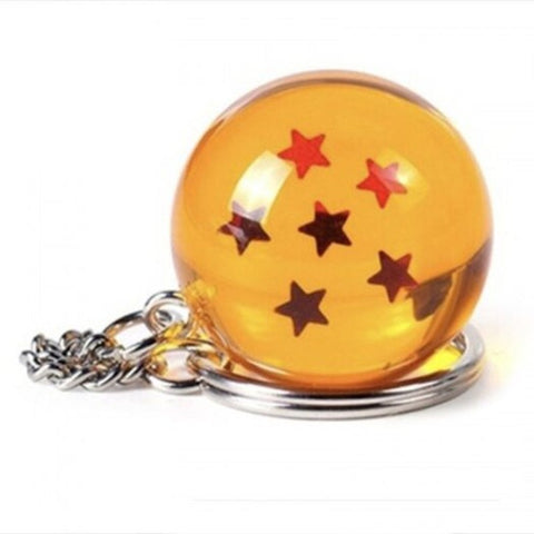 Cartoon Keychain 3D Crystal Ball Series Toy Gift 4 Stars Saffron Keyrings