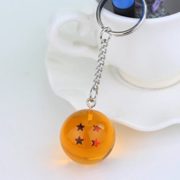 Keyrings Cartoon Keychain 3D Crystal Ball Series Toy Gift 4 Stars Saffron