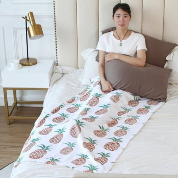 Cartoon Pineapple Pattern Double Sided Flannel Home Nap Warm Blanket Multi W27.6 X L39.4 Inch