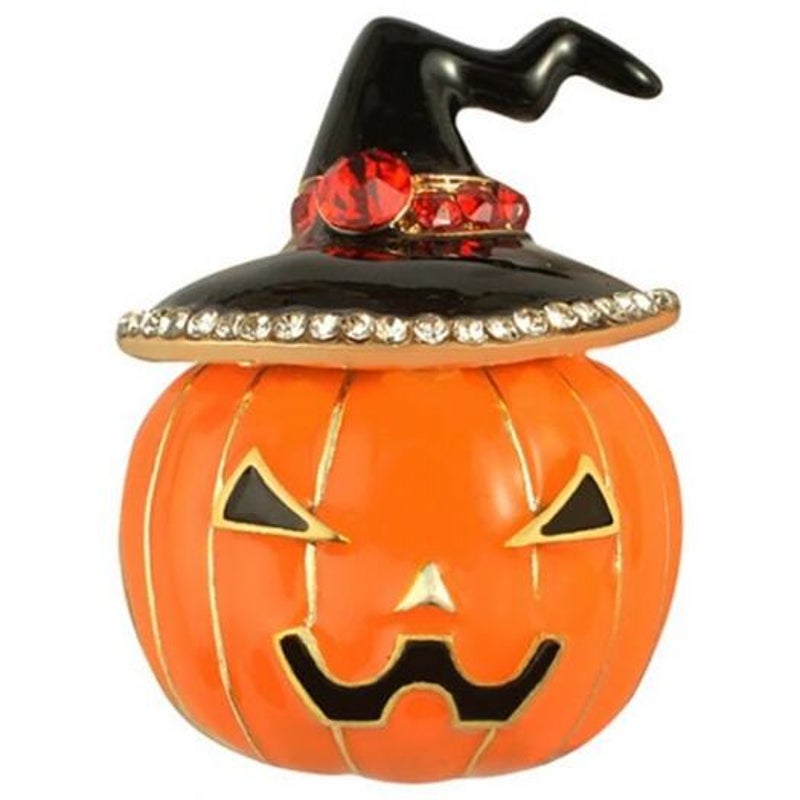 Veile Studios Cartoon Pumpkin Brooch For Halloween Party Decoration Orange Brooches