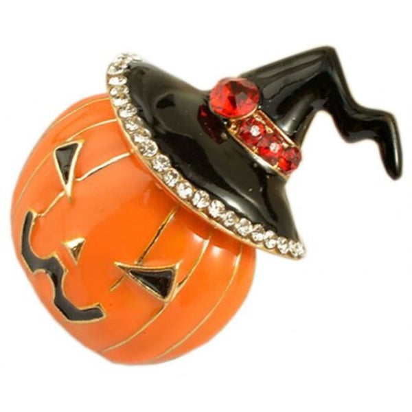 Veile Studios Cartoon Pumpkin Brooch For Halloween Party Decoration Orange Brooches