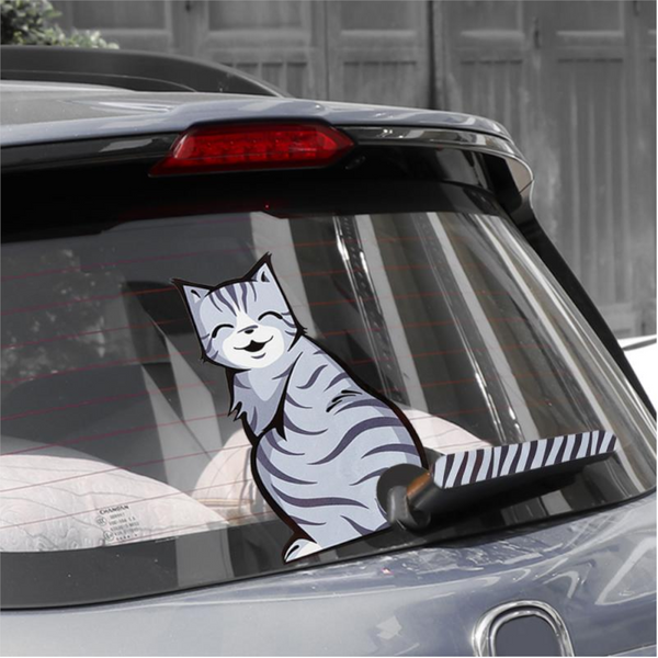 Car Decals Moving Cat Tail Wiper Stickers Rear Windshield Decoration Decals & Stickers