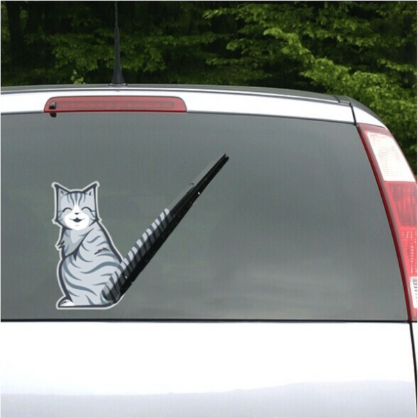 Car Decals Moving Cat Tail Wiper Stickers Rear Windshield Decoration