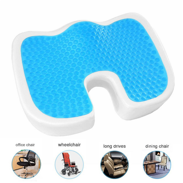 U Shape Seat Cushion With Removable Cover Cooling Gel Memory Foam Non Slip Ergonomic