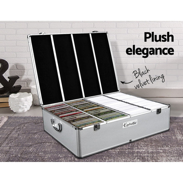 Embellir Cd Case Dvd Cases Storage Box 1000 Discs Aluminium Folders