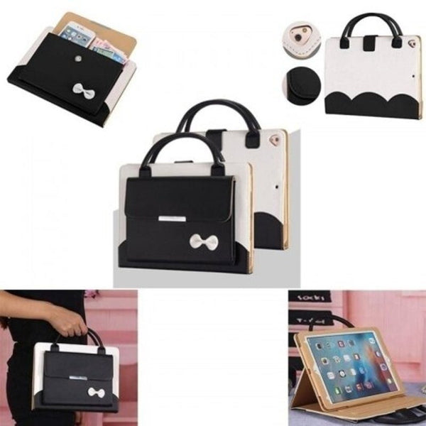 Case For Ipad Mini Cute Handbag Women Protective Pu Leather Black Cases Covers Keyboard Folios