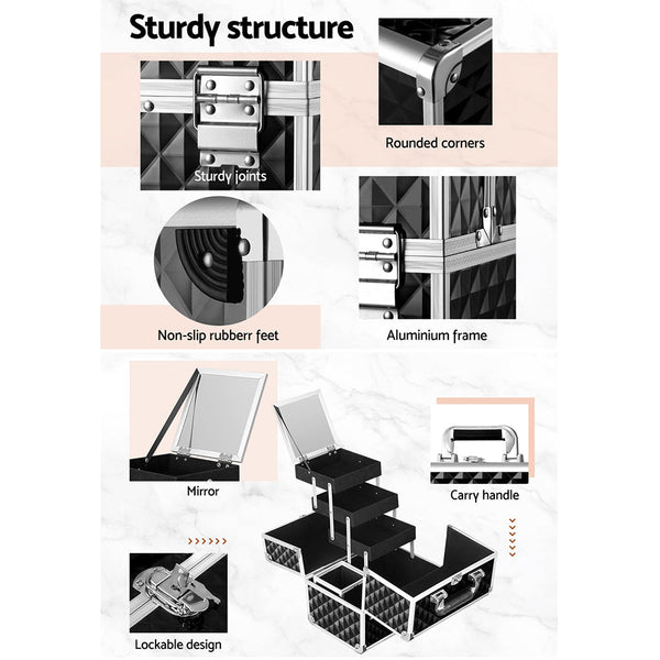 Embellir Makeup Case Beauty Organiser Bag Travel Large Cosmetic Storage Portable Makeup Bags & Cases