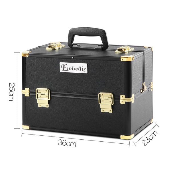 Embellir Cosmetic Beauty Makeup Case Black & Gold Makeup Bags & Cases