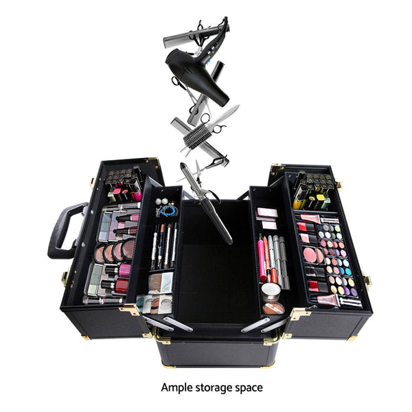 Embellir Cosmetic Beauty Makeup Case Black & Gold Makeup Bags & Cases