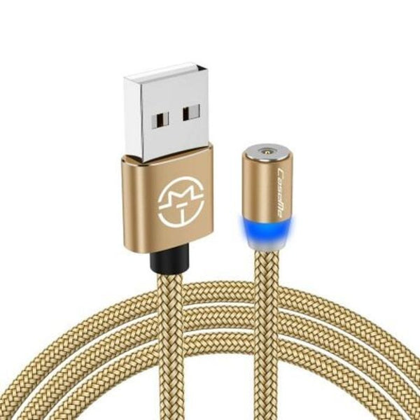 3 In 1 Magnetic Charger Cable Phone Charging For Iphone Type Android Gold