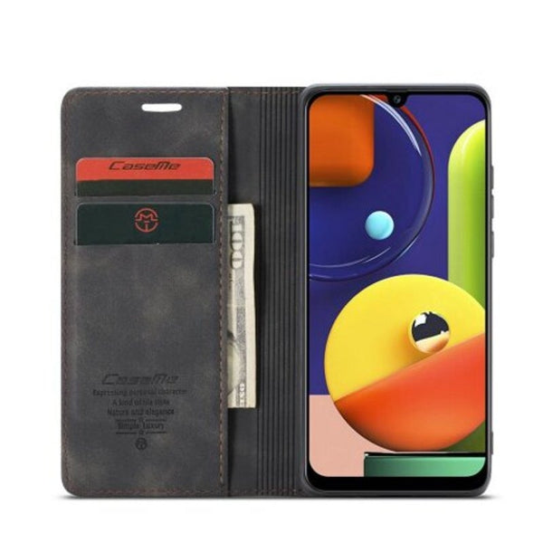 Retro Leather Wallet Flip Phone Card Slot For Samsung Galaxy A30s Brown Cases Covers & Skins