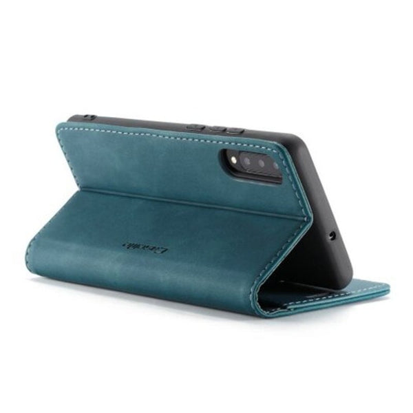 Retro Leather Wallet Flip Phone Card Slot For Samsung Galaxy A30s Greenish Blue Cases Covers & Skins