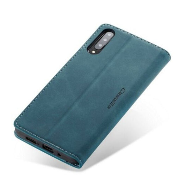 Retro Leather Wallet Flip Phone Card Slot For Samsung Galaxy A30s Greenish Blue Cases Covers & Skins