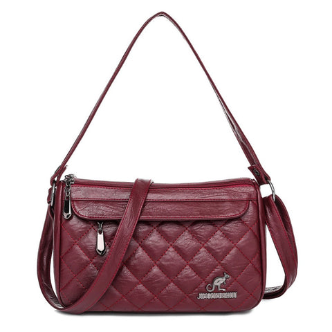 Casual Diamond Lattice Shoulder Bags Pu Leather Luxury Handbags Women Designer Large Capacity Purses Crossbody Women's Bags & Handbags