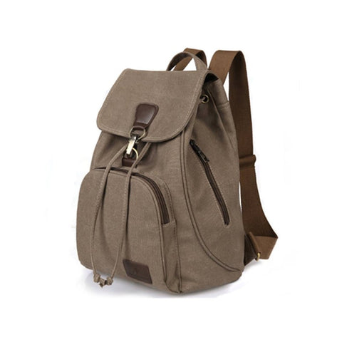 Casual Retro Style Waterproof Canvas Backpack Brown