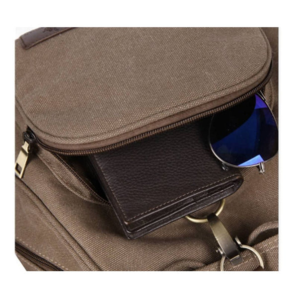 Casual Retro Style Waterproof Canvas Backpack Brown Women's Bags & Handbags