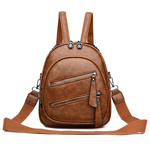 Casual Pu Leather Designer Small Backpack Purse Bags For Women Travel Pack Women's Bags & Handbags