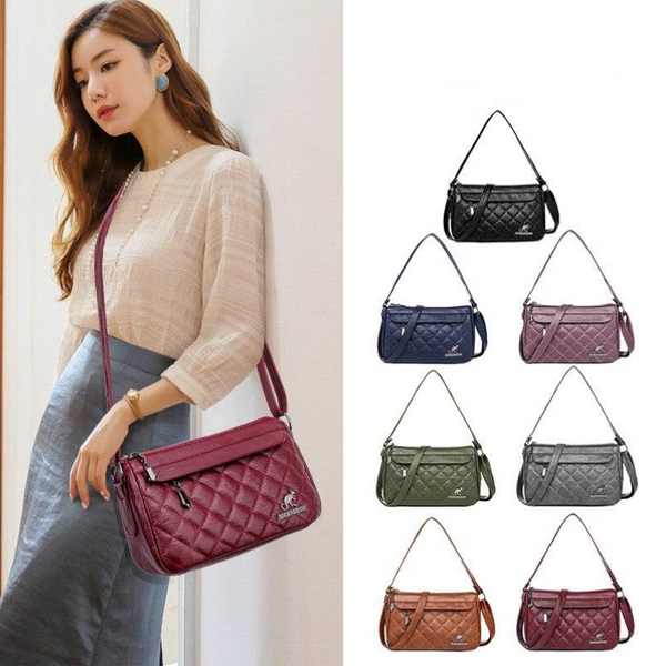 Casual Diamond Lattice Shoulder Bags Pu Leather Luxury Handbags Women Designer Large Capacity Purses Crossbody Women's Bags & Handbags