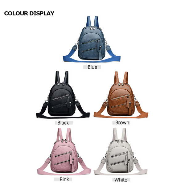 Casual Pu Leather Designer Small Backpack Purse Bags For Women Travel Pack