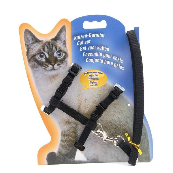 Pet Leads Leashes Cat Chest Strap And Nylon Kitty Belt Safety Rope Towing Black Leads & Head Collars