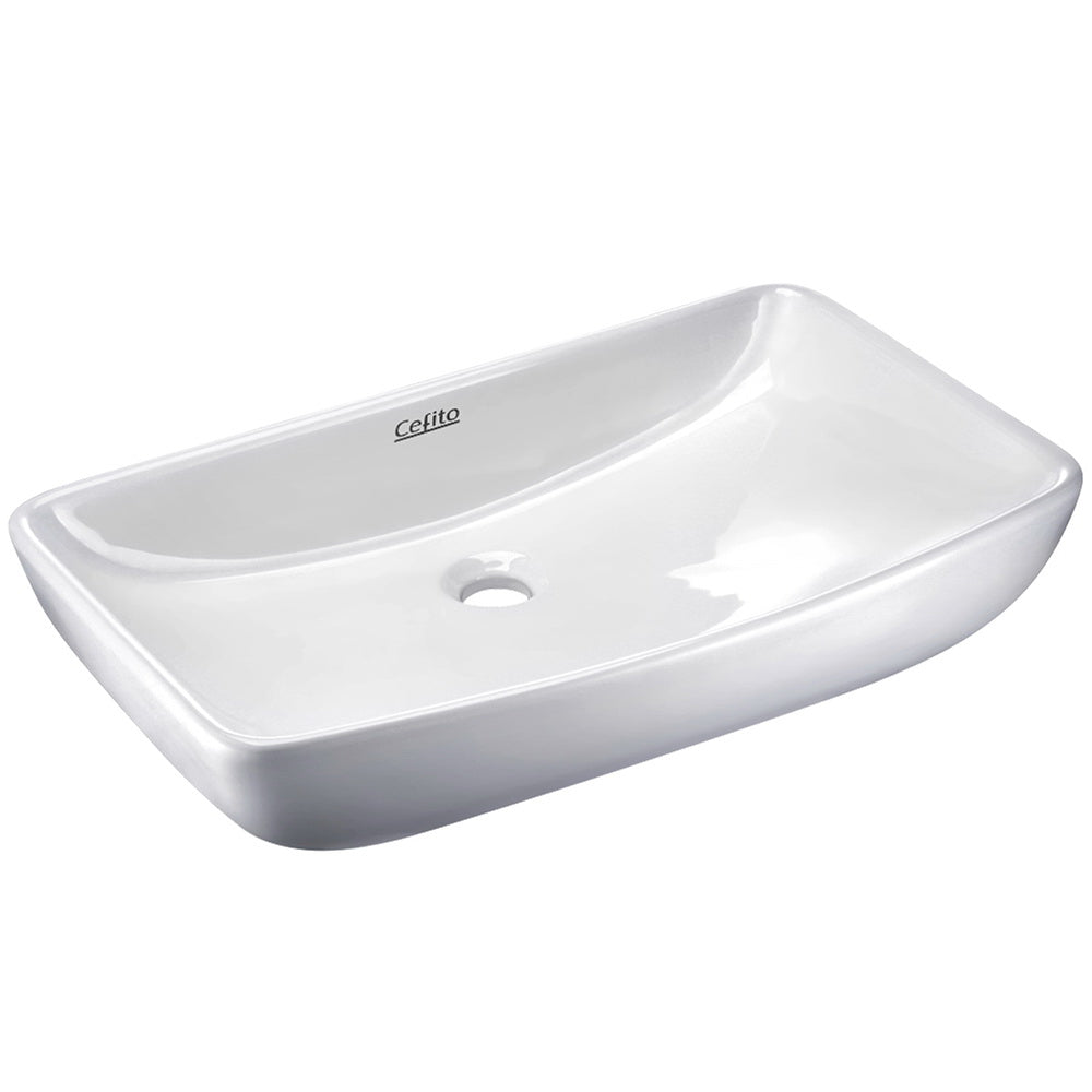 Cefito Ceramic Rectangle Sink Bowl White Bathroom Sinks