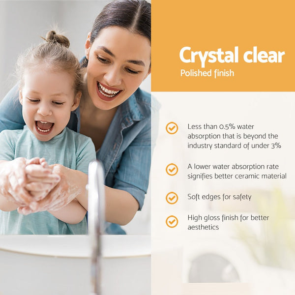 Cefito Bathroom Basin Ceramic Vanity Sink Hand Wash Bowl Gold Line 41X34cm Bathroom Sinks