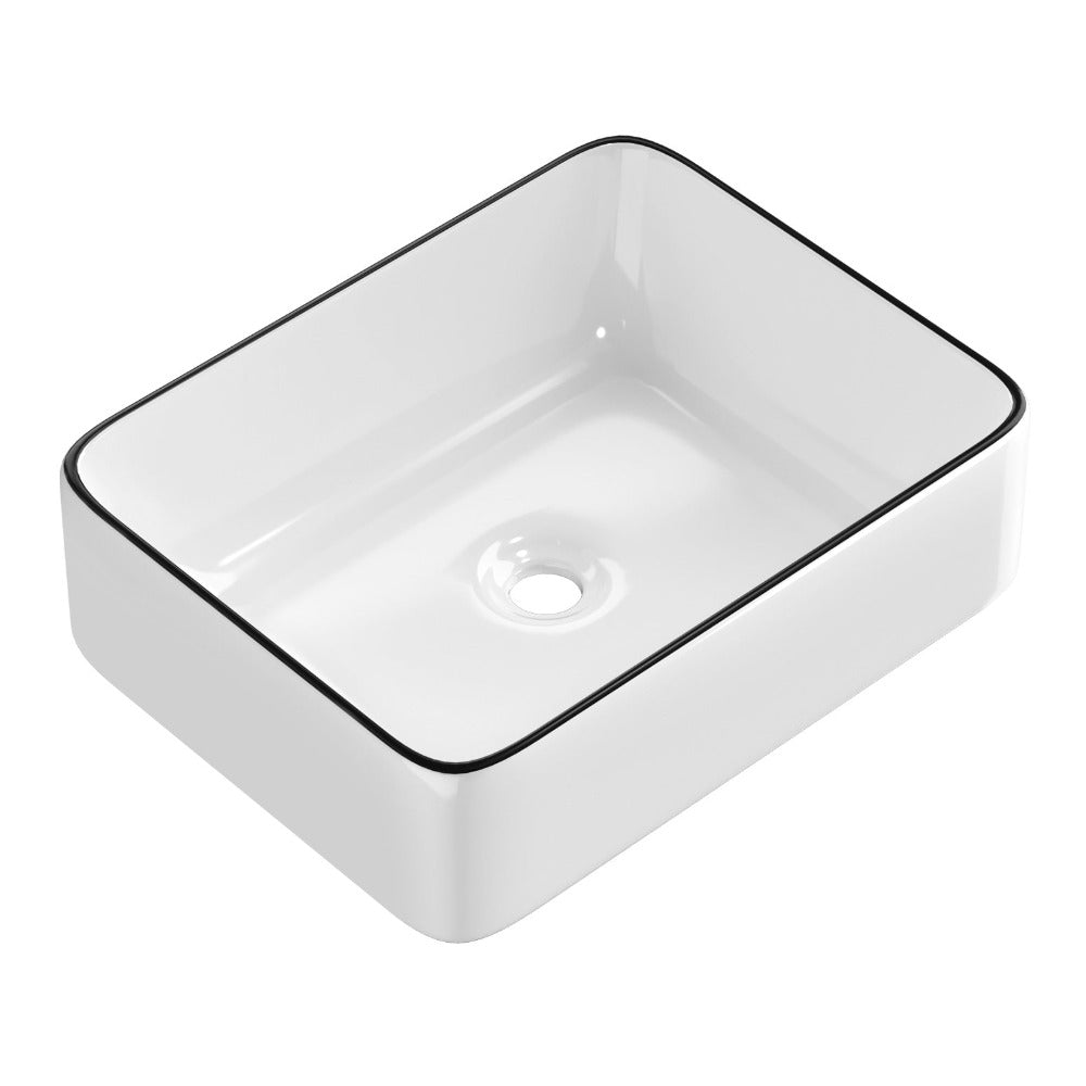 Cefito Bathroom Basin Ceramic Vanity Sink Hand Wash Bowl Above Counter 48X37cm Bathroom Sinks
