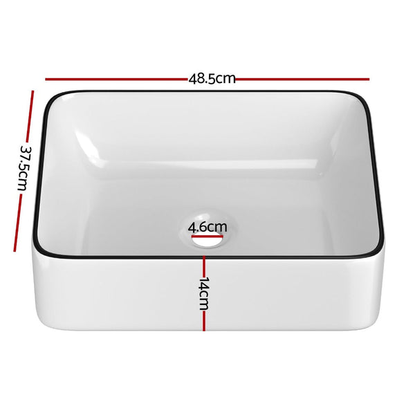 Cefito Bathroom Basin Ceramic Vanity Sink Hand Wash Bowl Above Counter 48X37cm Bathroom Sinks