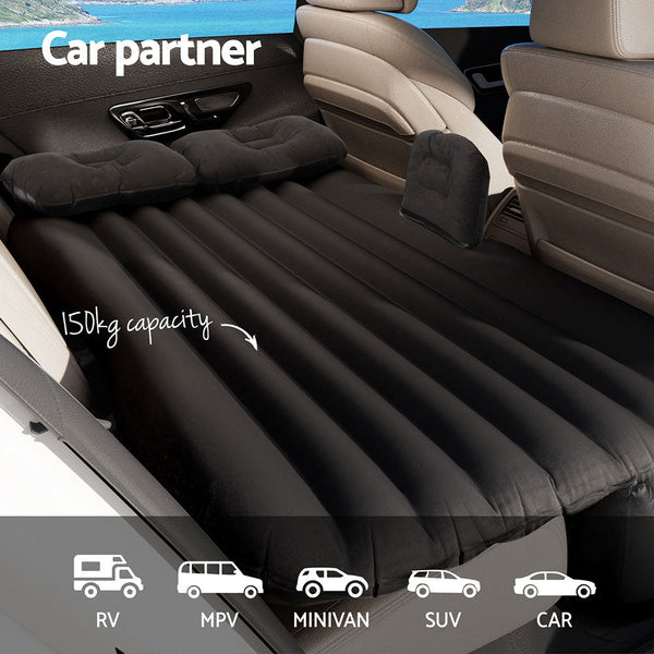 Weisshorn Car Mattress 134X78 Inflatable Suv Back Seat Camping Bed Black Sleeping Bags